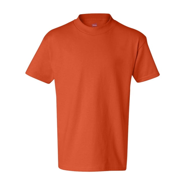 Hanes 5450 Authentic Tagless Kid Cotton T-Shirt Orange Medium