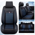 thumbnail image 2 of Maidao Car Seat Covers Leather Full Set for Mazda for Mazda3 2010-Present 5 Seats Leather Compatible Airbag Water Resistant Front Rear Cushion Protector Black and Blue, 2 of 6