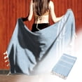 thumbnail image 2 of Serviette de Plage Turque Antiadhésive Motif Rayé Sable pour Adultes Châle de Sauna Extérieur, 2 of 6