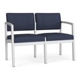 thumbnail image 1 of Lenox Steel Reception Waiting Room Healthcare Loveseat / Silver Steel / Blue, 1 of 5