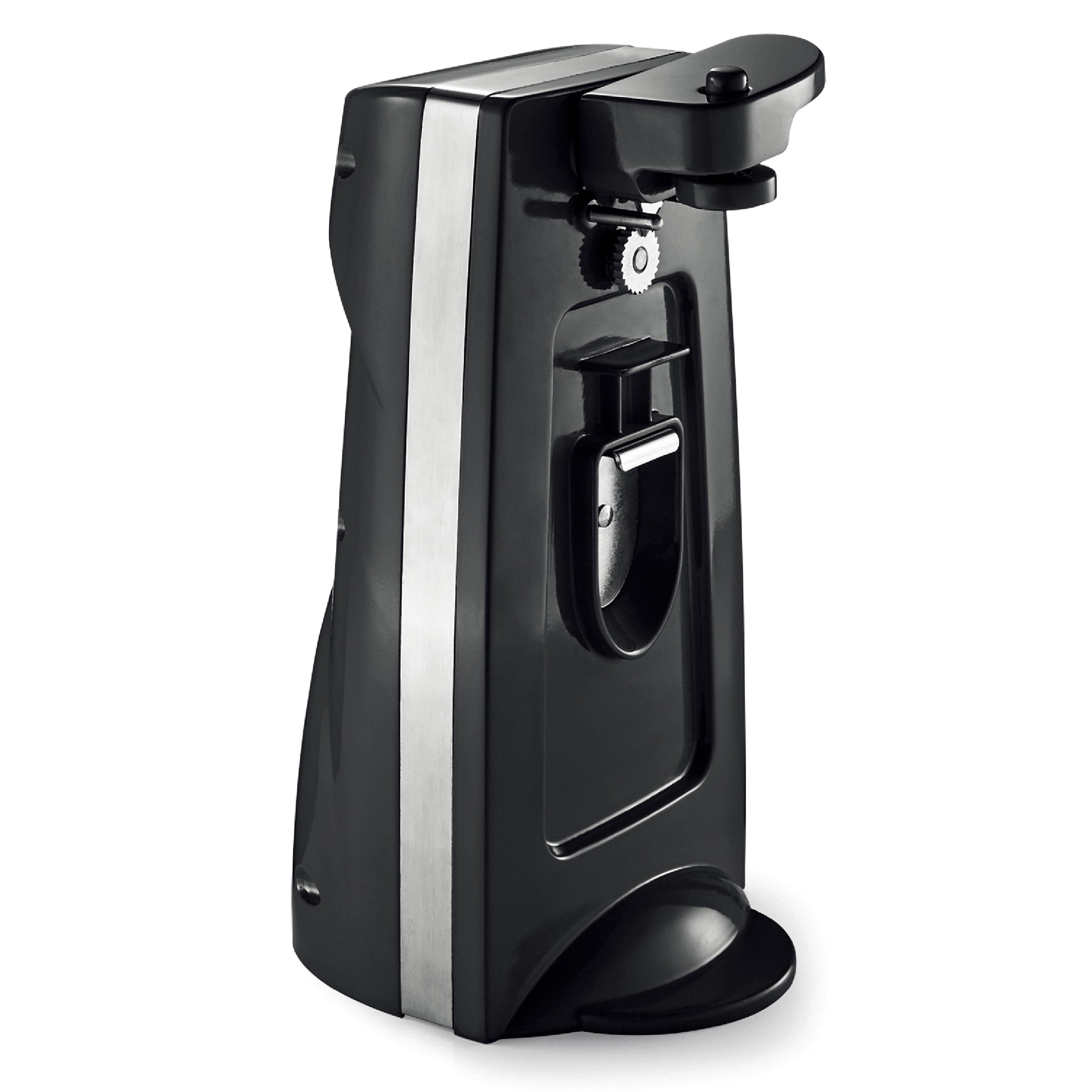 Mainstays ouvre-boîtes et aiguiseur de couteaux, ouvre-bouteilles avec levier de coupe amovible, avec lame en acier inoxydable, noir
