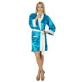 thumbnail image 3 of Bimba Women Short Satin Robe Velvet Belt Getting Ready Bridesmaid Robe Coverup, 3 of 7