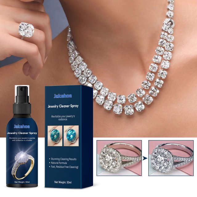 JJBNSH Diamond Cleaner for Rings, Gentle Jewelry Cleaner Solution Gold Earrings Diamond Rings Fine Jewelry Cleaner 50ml Clearance