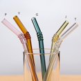 thumbnail image 2 of Paille en Verre Couleur Paille Haute Borosilicate Paille en Verre Résistante à la Chaleur Paille à Boire Droite Robuste, 2 of 6