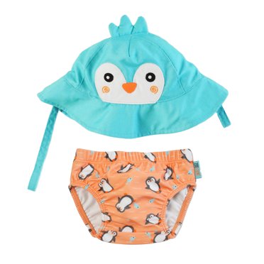 ZOOCCHINI - Ensemble Couche de Bain UPF50+ Chapeau de Soleil Pingouin L-12-24M