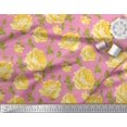 thumbnail image 3 of Soimoi Tissu en Coton Canard Feuilles & Roses Imprimés Floraux au Mètre 56 Pouces de Large, 3 of 3