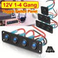 thumbnail image 3 of MesaSe Panneau de Commutation à Bascule 12V 1-4 Gang avec Charge USB pour Camion Bateau Marine RV - Interrupteurs de Style LED Bleus, 3 of 7