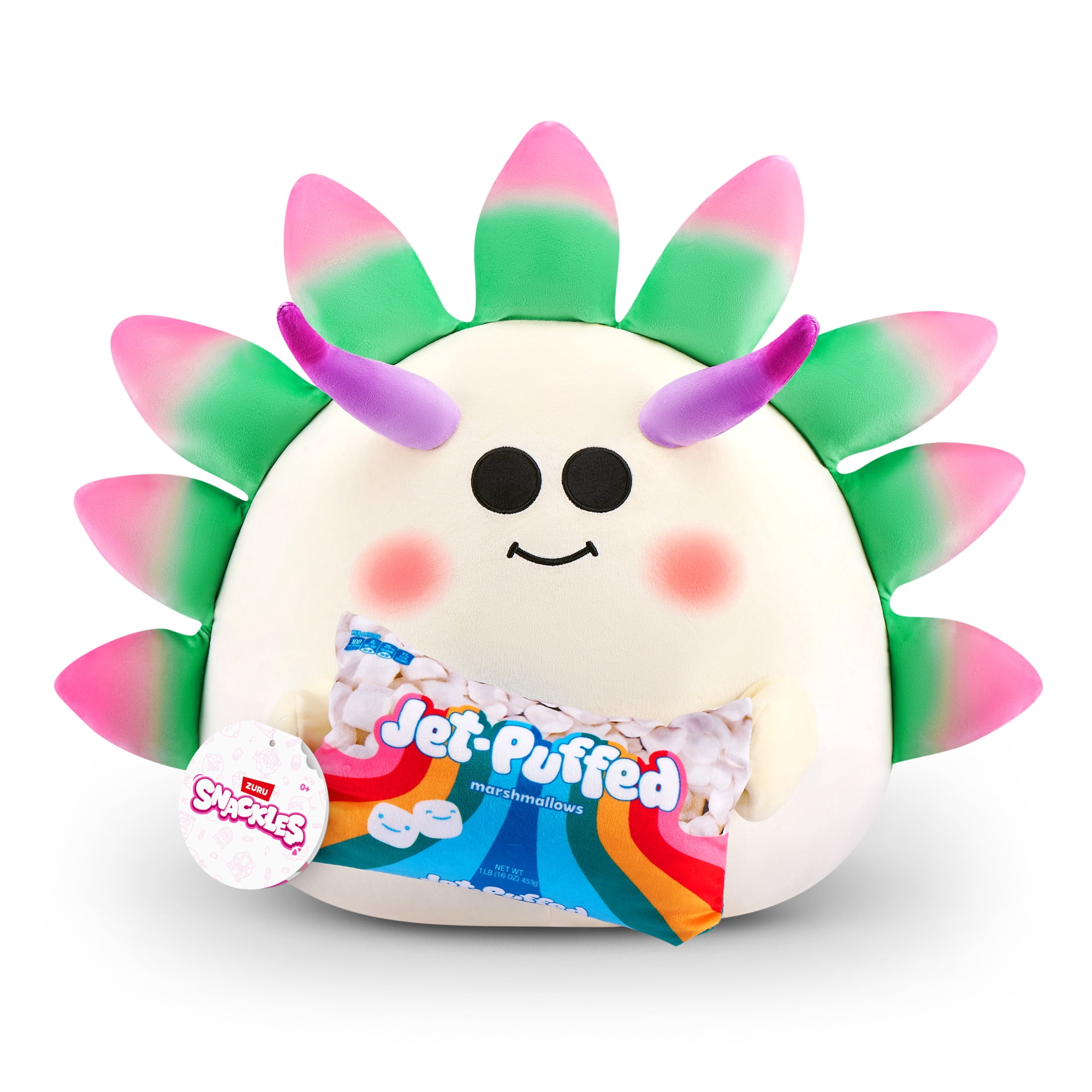 Snackles Peluche série 3 14 pouces sous licence de ZURU (Sea leaf slug w/Jet-Puffed) de ZURU, Peluche avec licence accessoires Snack Brand