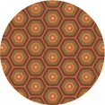 thumbnail image 1 of Ahgly Company Tapis d'Intérieur Lavable à la Machine, Carré, Transitionnel, Orange, Tapis de Zone, 3 Pieds Carré, 1 of 7