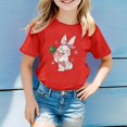 thumbnail image 2 of PMVFHDE T-Shirt Fille T-Shirts pour Fille T-Shirts pour Fille T-Shirts pour Fille Graphique Hauts d'Été pour Filles 2025 Imprimé pour Enfants Col Rond Manches Courtes T-Shirt Rouge, 2-3 Ans, 2 of 4