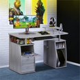 thumbnail image 4 of Pemberly Row Engineered Wood 2-Drawers Computer Desk with Keyboard Tray in Gray, 4 of 14