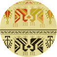 thumbnail image 1 of Ahgly Company Tapis de Zone Rond Lavable en Machine Intérieur Transitionnel Brun Doré Foncé, 7 Pieds Rond, 1 of 7