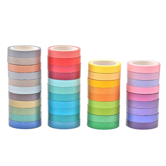 Ruban Washi 40 Couleurs - Ensemble de Ruban de Masquage Arc-en-Ciel pour Bricolage, Scrapbooking, Étiquetage et Décoration
