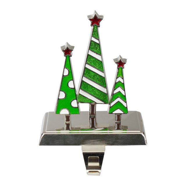 Northlight Support de Bas Trio Arbre de Noël Argent, Vert et Blanc 7 Pouces