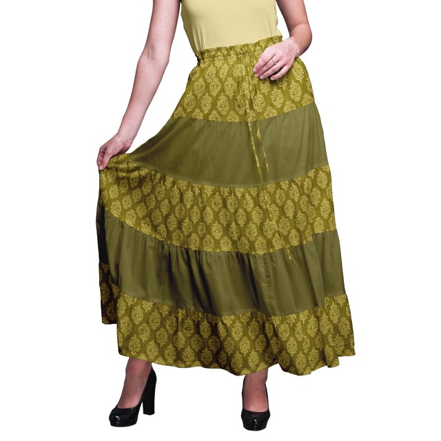 Bimba SkirtsForWomen Long Length Cotton Printed Maxi Boho Summer Skirt