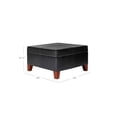 thumbnail image 2 of HomePop Faux Leather Square Storage Ottoman Coffee Table with Wood Legs, Black, 2 of 2