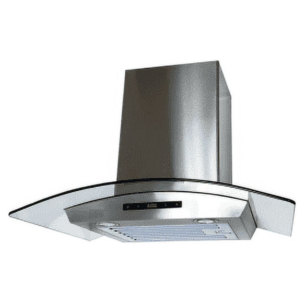 Vertrons Hotte de Cuisine Îlot en Verre Trempé 30 pouces, 800 CFM Ventilation Ductée, Panneau de Contrôle Tactile, Ventilateur à 4 Vitesses, 2 Filtres à Baffle, Fonction d'Arrêt Automatique, Spécial pour Plafond de 9-10 pieds