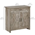 thumbnail image 3 of HOMCOM Buffet de Style Ferme, Armoire Buffet avec Porte de Grange, Gris Cendré, 3 of 10