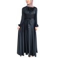 thumbnail image 1 of Robe Décontractée Unie pour Femmes, Abaya à Manches Lanterne, Caftan Islamique Arabe, 1 of 6