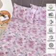 thumbnail image 2 of RUVANTI 100% Cotton Split King Sheets, Percale Sheet Set, Lilac Floral, 2 of 5