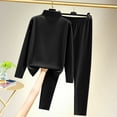 thumbnail image 2 of FAIWAD Ensemble de sous-Vêtements Thermiques pour Femme, Col Roulé, Haut à Manches Longues avec Pantalon Long, Extensible, Ensemble de sous-Vêtements Confortable, 2 of 3