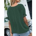 thumbnail image 3 of LSLJS T-Shirts pour Femmes Mode Femmes Décontracté Uni Manches Courtes Col en V T-Shirt en Dentelle Blouse Hauts, 3 of 9