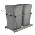 thumbnail image 1 of Rev-A-Shelf Double Pull Out Trash Can 27 Qt for Kitchen, Silver, RV-15KD-17C S, 1 of 9