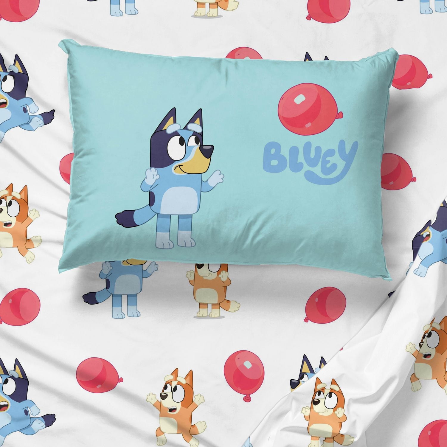 Bluey 'Buddies' 4-Piece Full Sheet Set, Kids 100% Polyester