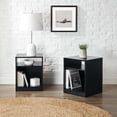 thumbnail image 1 of Mainstays Open Shelf Nightstand, Set of Two, Black, 1 of 8