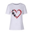 thumbnail image 4 of EQWLJWE Women Femmes Tops Casual Plus, Hauts de Summer pour Women 2024 Vacances à la Mode, Mo Summer Sexy Imprimé Régulier Women Manches Courtes Col Rond, 4 of 4