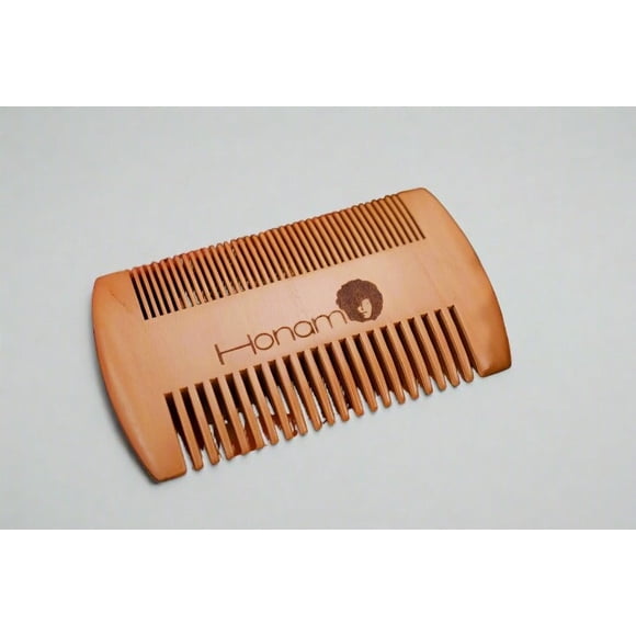 Honam Bamboo Beard Comb, Dual-Sided Wooden Grooming Comb for Beard and Mustache
