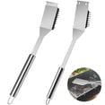 thumbnail image 1 of CHUANK 2Pcs Grill Brush and Scraper Portable BBQ Grill Brush Cleaner with Handle Stainless Steel Barbecue Wire Brush Practical BBQ Brush Cleaner for Barbecue Grill Cleaning, 1 of 6