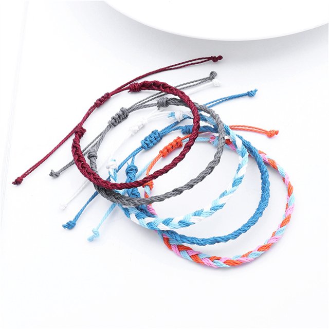 mmirethe Braided Bracelet Waterproof Waxed Thread Wristband Bracelets Dressing Decor Type 1 1Set
