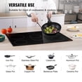 thumbnail image 4 of VEVOR Built in Electric Stove Top, 30.3 x 20.5 inch 5 Burners, 240V Glass Radiant Cooktop with Sensor Touch Control, Timer & Child Lock Included, 9 Power Levels for Simmer Steam Slow Cook Fry, 4 of 9