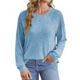 thumbnail image 2 of KIHOUT Hauts pour Femmes Printemps Hiver Mode Couleur Unie Col Rond Pull Manches Longues Chandails en Molleton Amples, 2 of 8