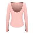 thumbnail image 4 of Pisexur Chandail pour Femmes Mode Chandails Tricotés à Col Rond Hauts à Manches Longues pour Femme Décontracté Léger Dos Échancré Hauts d'Automne Chandail Ajusté, 4 of 7