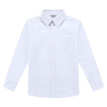Bienzoe Big Boy's School Uniform Long Sleeve Button Down Oxford Shirt White 8