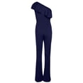 thumbnail image 4 of Yuyuzo Women Rompers 1 Shoulder Sleeveless Ruffle High Waist Loose Wide Leg Pants Elegant Jumpsuits, 4 of 5