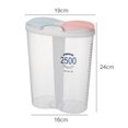 thumbnail image 2 of Plastic Divided Box Organizer Clear BPA Free Plastic cereal storage sugar Case Storage Container 2500ml Oval, 2 of 8