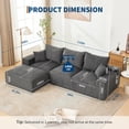 thumbnail image 2 of Modular Sectional Sofa with 2 Throw Pillows, 110 Inch Oversized Deep Seat L-Shaped Couch, Modern Grey Chenille Floor Sofa, Comfy Cloud Sleeper Sofa for Living Room, Bedroom, Office ﻿ ﻿ ﻿, 2 of 9