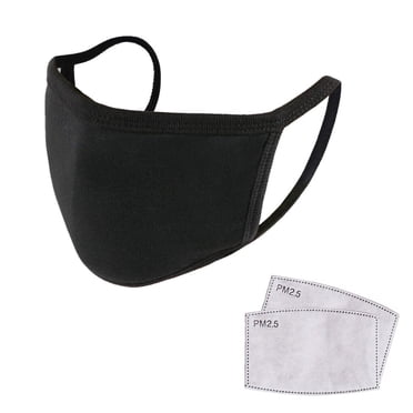 PM2.5 Dust Mask Dual Layer Washable Face Face Mask Activated Carbon Respirator Anti-dust Anti-haze Face Mask with 2 Filters Insert