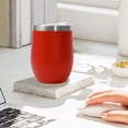 thumbnail image 1 of Meitianfacai 12oz Mug Double Layer Vacuum Small Beer Mug Mini U-Shape Stainless Steel Cups, Red, 1 of 6