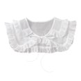 thumbnail image 1 of Ladies Detachable Blouse Collar Chiffon Fake Collar Suitable for , Uniforms, White, 1 of 8