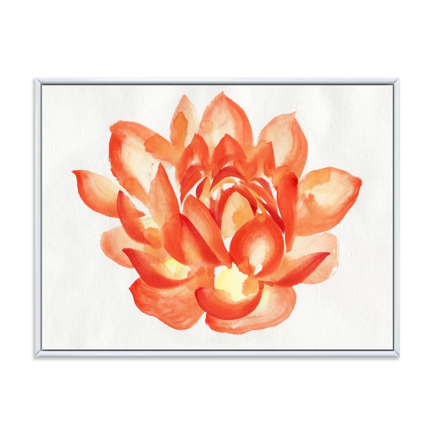 Designart Détail Vintage d'un Lotus Orange ART MURAL À CADRE FLOTTÉ