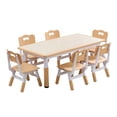 thumbnail image 1 of Kids Table and Chairs Set, Height Adjustable Desk with 6 Seats for Ages 2-10,Arts & Crafts Table,Graffiti Desktop, Non-Slip Legs, Max 300lbs, Children Multi-Activity Table for Classrooms,Daycares,Home, 1 of 6