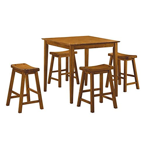 Homelegance HO- 5 Pièces Ensemble de Dînettes Selleback, Finition Chêne-Sable, Taille Unique