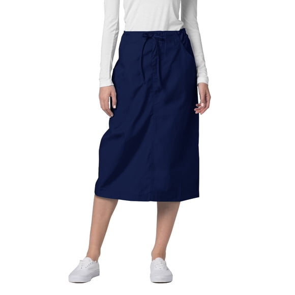 Adar Universal Scrub Skirts For Women - Mid-Calf Drawstring Scrub Skirt