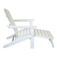thumbnail image 4 of Hampton Chaise Adirondack de Patio Extérieur Blanche avec Ottoman Dissimulé, 4 of 8