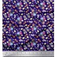 thumbnail image 1 of Soimoi Blue Cotton Duck Fabric Leaves,Insect & Floral Artistic Decor Fabric Printed BTY 56 Inch Wide, 1 of 3