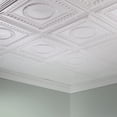 thumbnail image 2 of Fasade Rosette Vinyl 2ft x 4ft Glue Up Ceiling Panel Matte White 5 Pack, 2 of 5